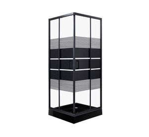 Shower door Recto Style negro 80x80 cm