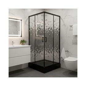 Shower door Recto Mosaic negro 70x70 cm