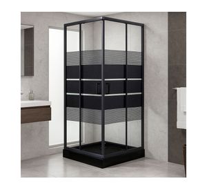 Shower door Recto Style negro 80x80 cm