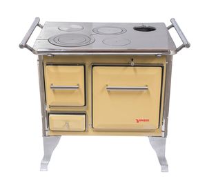 Cocina a leña Tradicional amarillo 4 Quemadores 90x60x70 cm