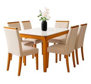 Juego comedor Roma 6 sillas 160x90 cm