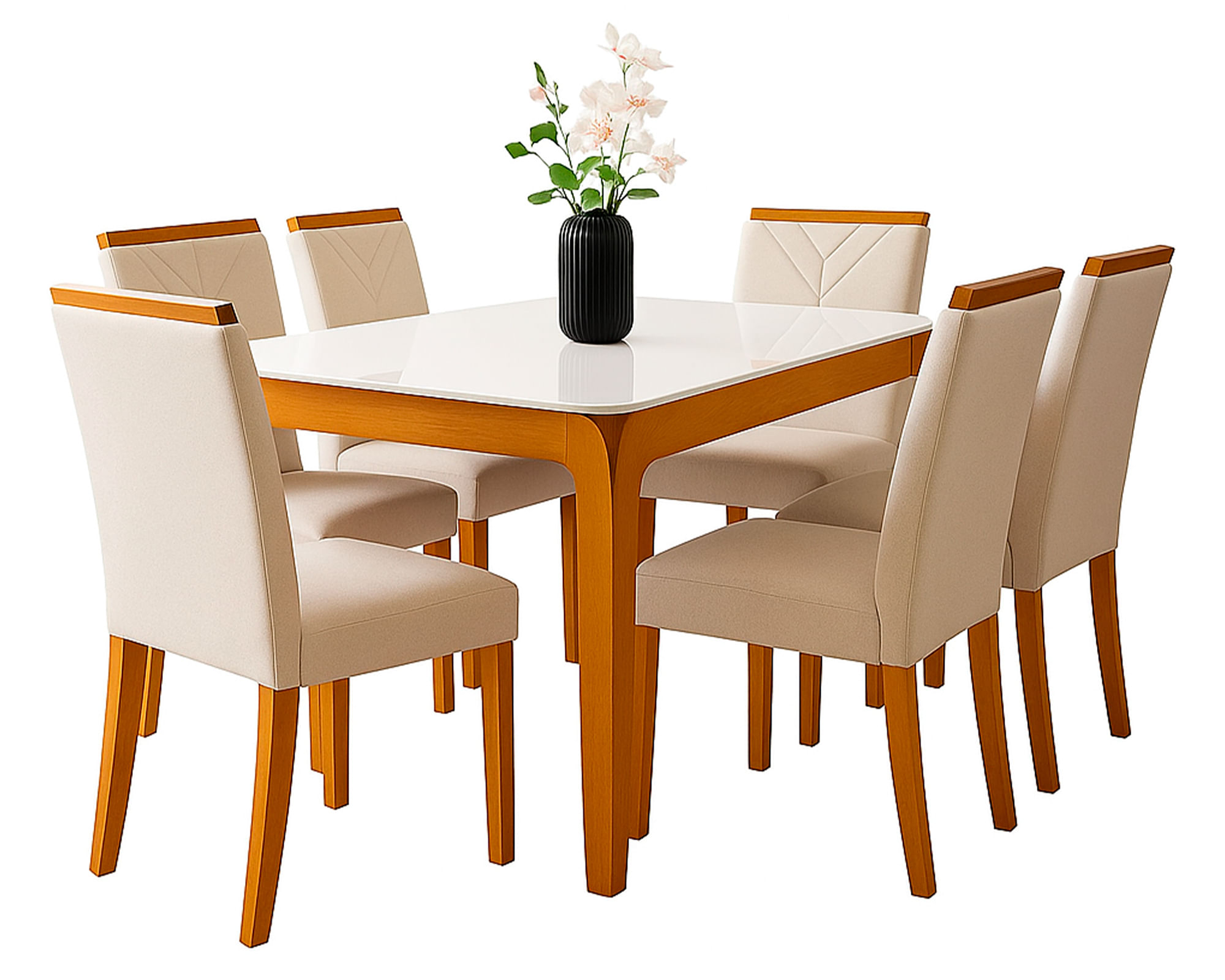 Alaia Home Juego comedor Roma 6 sillas 160x90 cm
