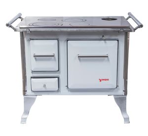 Cocina leña Tradicional blanco 4 quemadores 90x60x70 cm