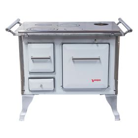 Cocina leña Tradicional blanco 4 quemadores 72x56x70 cm