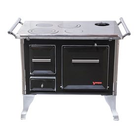 Cocina a leña Tradicional negro 4 Quemadores 72x56x70 cm