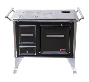 Cocina a leña Tradicional negro 4 Quemadores 72x56x70 cm