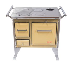 Cocina a leña Tradicional amarillo 4 Quemadores 80x56x70 cm