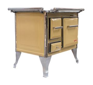 Cocina a leña Tradicional amarillo 4 Quemadores 80x56x70 cm