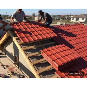 Teja metálica continua Curva terracota 0,4x1075x3660 mm