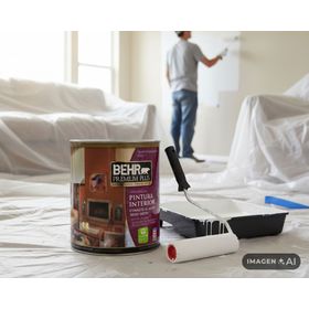 Esmalte al agua interior Semi-Satinado blanco Behr Premium Plus 1/4 Galón (litro)