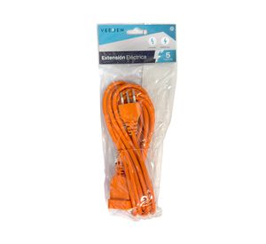 Extensión eléctrica 1 posición 5 m 10A 250V naranjo