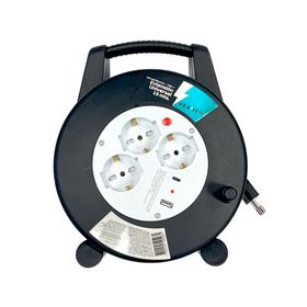 Carrete alargador 3 posiciones 15 m 10A 250V negro
