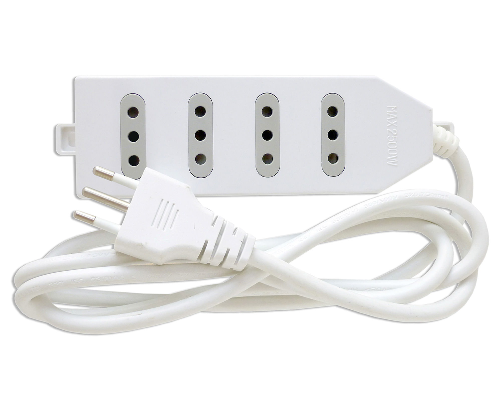Alargador múltiple sin switch 4 posiciones 1.5 m 10A 250V blanco
