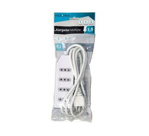 Alargador múltiple sin switch 4 posiciones 1.5 m 10A 250V blanco