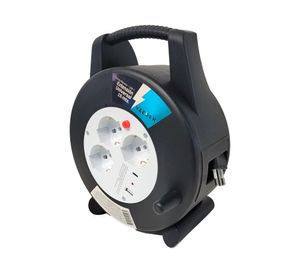 Carrete alargador 3 posiciones 15 m 10A 250V negro
