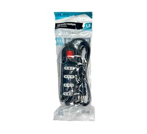 Alargador múltiple 4 posiciones 1.5 m 10A 250V negro