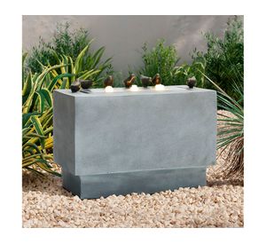 Fuente de agua Pájaros PM gris piedra 60x30x46 cm