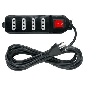 Alargador múltiple 4 posiciones 5 m 10A 250V negro