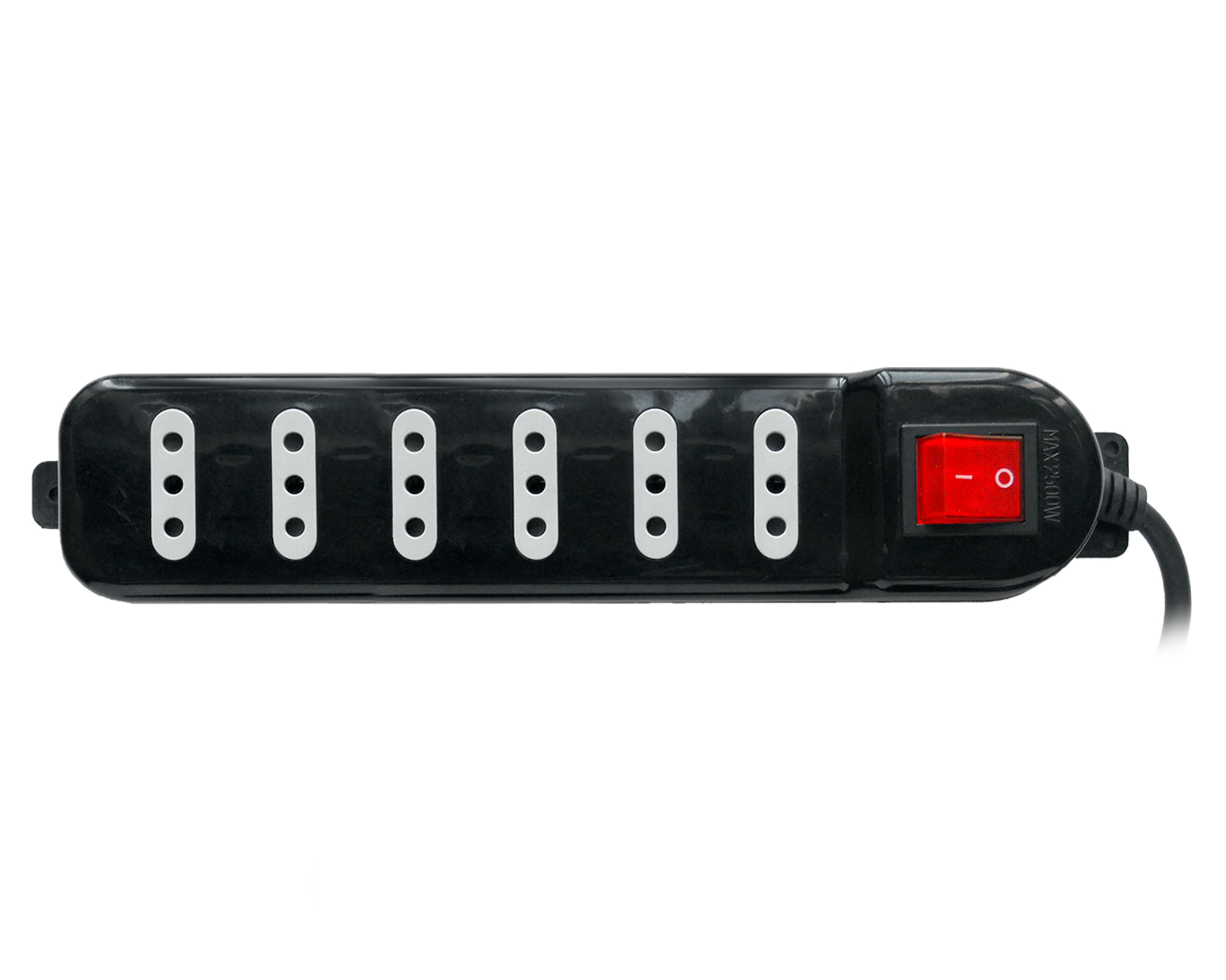 Alargador múltiple 6 posiciones 5 m 10A 250V negro