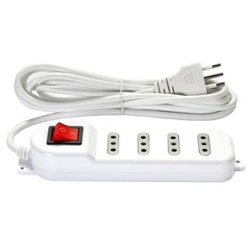 Alargador múltiple 4 posiciones 5 m 10A 250V blanco