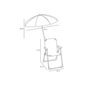 Silla director con quitasol Bluey