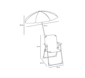 Silla director con quitasol Bluey