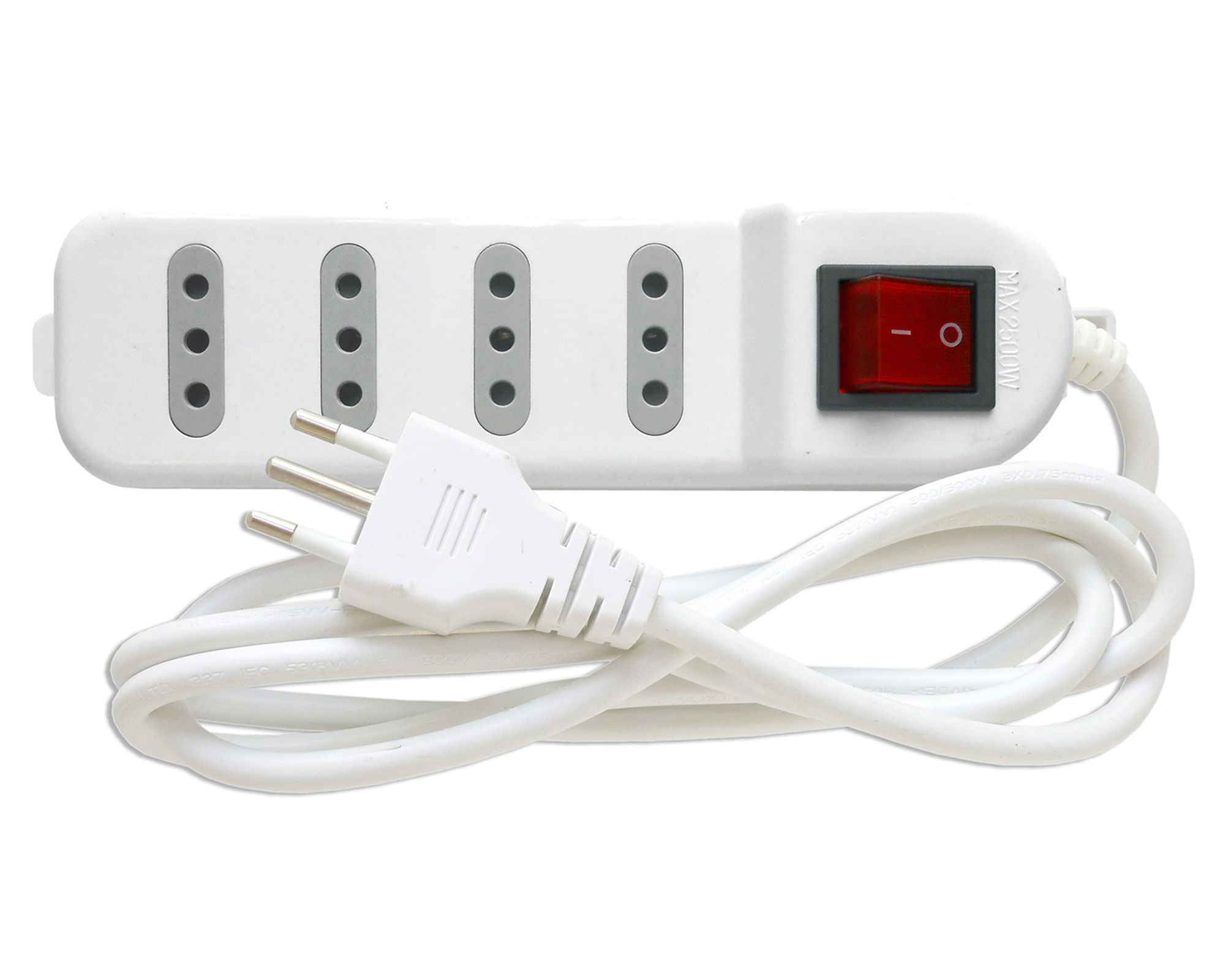 Alargador múltiple 4 posiciones 1.5 m 10A 250V blanco