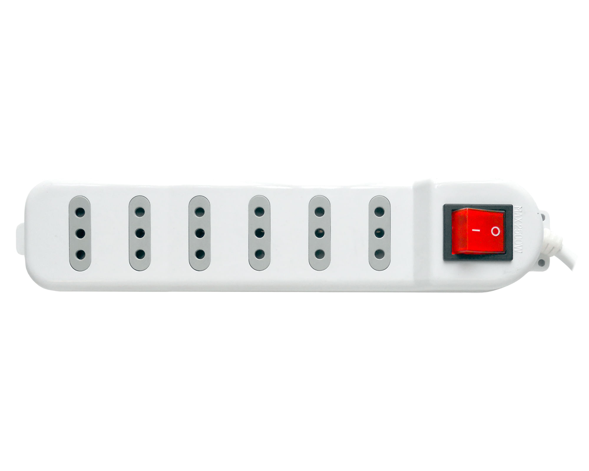 Alargador múltiple 6 posiciones 5 m 10A 250V blanco