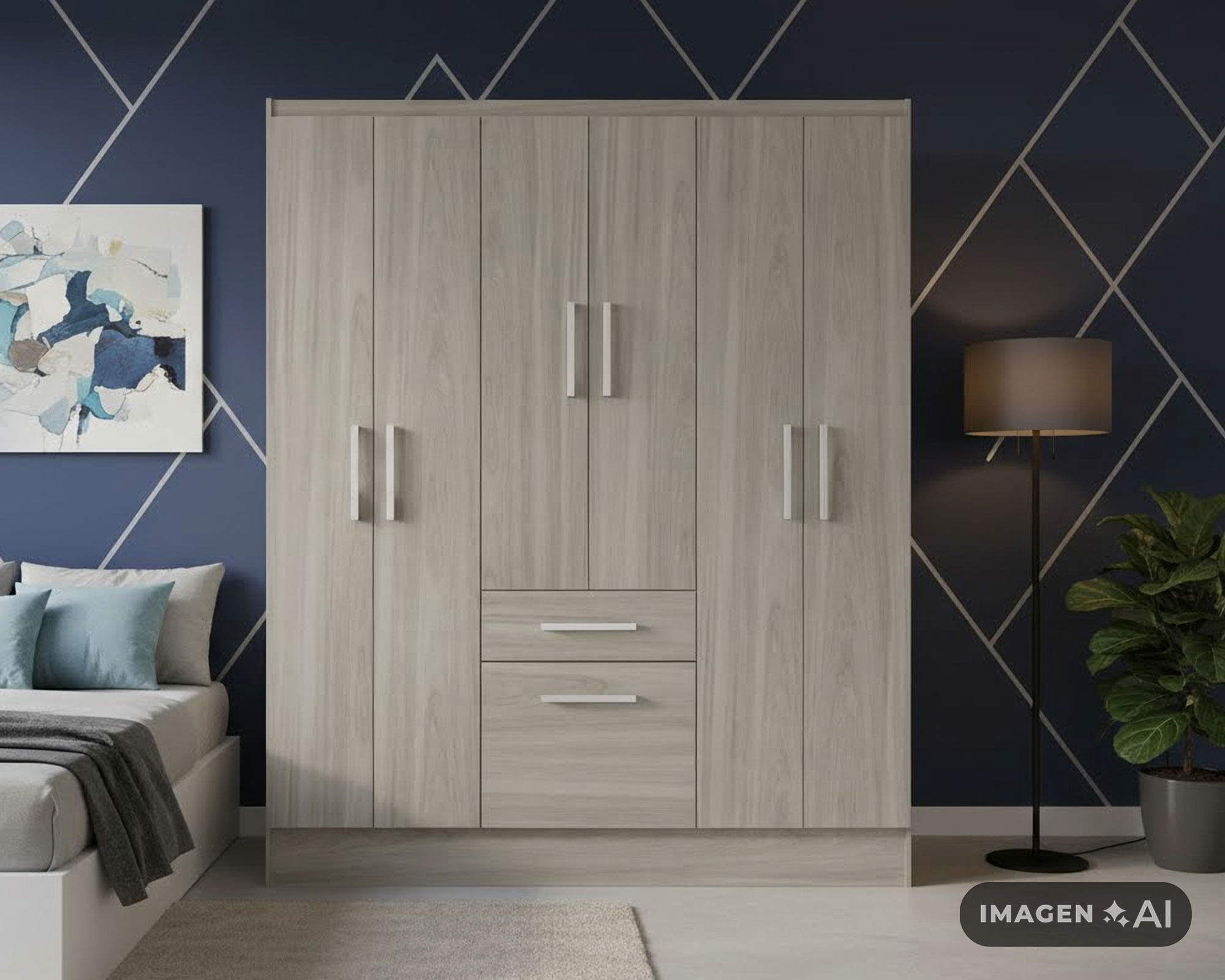 Clóset 6 puertas 1 cajón 1 zapatero Cream 177x138x40 cm | Easy.cl