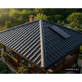 Teja metálica acero prepintado Maule 111.3x215.7 cm 0.40 mm negro