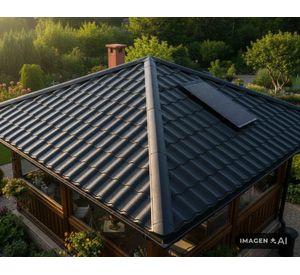 Teja metálica acero prepintado Maule 111.3x215.7 cm 0.40 mm negro