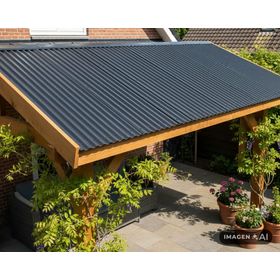 Teja metálica acero prepintado Micro Ondulado 79.6x250 cm 0.35 mm negro