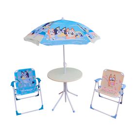 Mesa + 2 sillas con quitasol Bluey