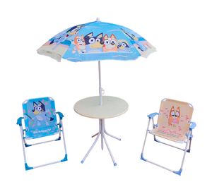 Mesa + 2 sillas con quitasol Bluey