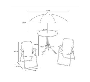 Mesa + 2 sillas con quitasol Stitch