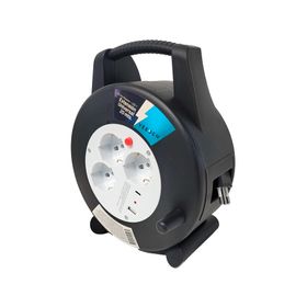 Carrete alargador 3 posiciones schuko 20 m 10A 250V negro