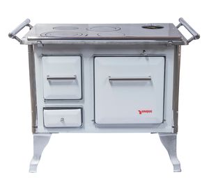 Cocina a leña Tradicional blanco 4 Quemadores 70x46x70 cm