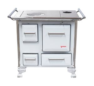 Cocina leña blanco 1 quemador 90x60x80 cm