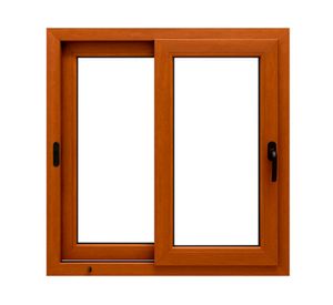 Ventana corredera PVC alemán termopanel Blindex 121x100 cm roble dorado