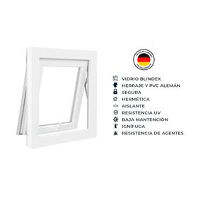 Ventana termopanel Proyectante PVC 50x50x10 cm blanco