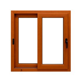 Ventana corredera 140x120 cm PVC alemán termopanel Blindex roble dorado