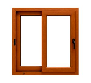 Ventana corredera PVC alemán termopanel Blindex 140x120 cm roble dorado