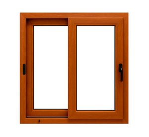 Ventana corredera PVC alemán termopanel Blindex 91x55 cm roble dorado