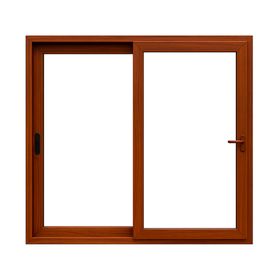 Ventana corredera 195x205 cm PVC alemán termopanel Blindex roble dorado