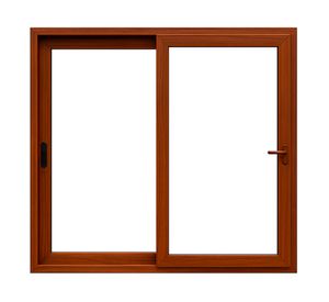 Ventana corredera PVC alemán termopanel Blindex 195x205 cm roble dorado