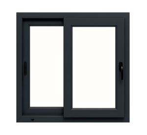 Ventana corredera PVC alemán termopanel Blindex 100x100 cm antracita