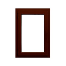 Ventana fija 120x170 cm PVC alemán termopanel Blindex nogal