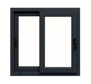 Ventana corredera PVC alemán termopanel Blindex 121x100 cm antracita