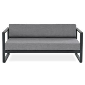 Sofá 2 cuerpos Montego OLE tela gris oscuro/gris