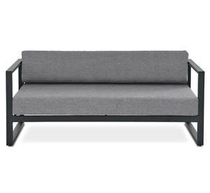 Sofá 2 cuerpos Montego OLE tela gris oscuro/gris